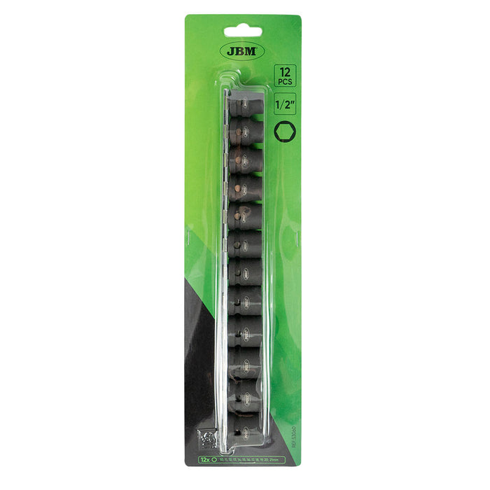 SET DE 12 VASOS DE IMPACTO HEXAGONALES DE PERFIL BAJO DE 1/2"