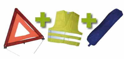 KIT EMERGENCIA BOLSA AZUL RIBETE+TRIANGULO+CHALECO