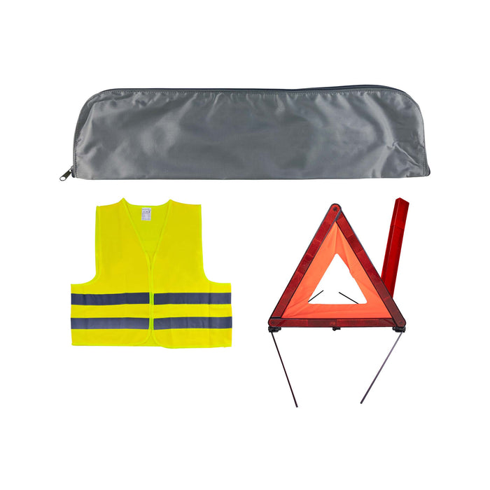 KIT DE EMERGÊNCIA SACO MINI CINZENTO+TRIÂNGULO+COLETE