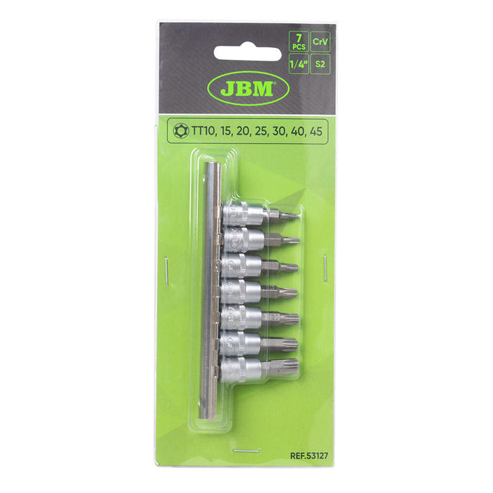 JUEGO DE 7 PUNTAS TORX INVIOLABLE 1/4"