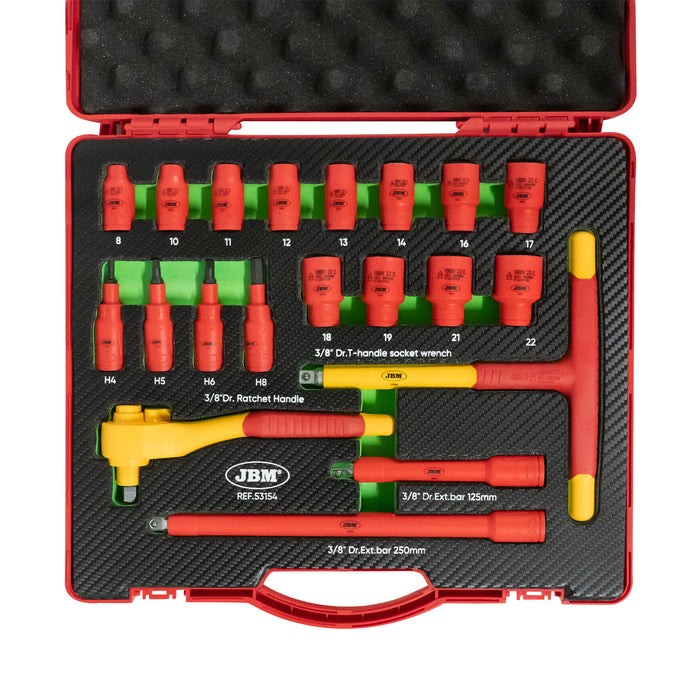 MALETÍN DE HERRAMIENTAS AISLADAS 20 PCS DE 3/8"