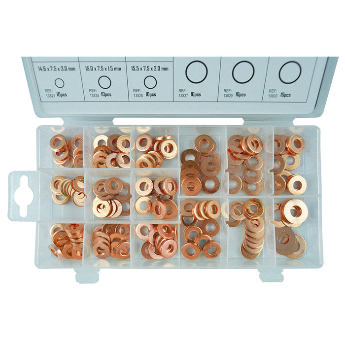 ESTUCHE DE ARANDELAS DE COBRE PARA INYECTOR 150PCS