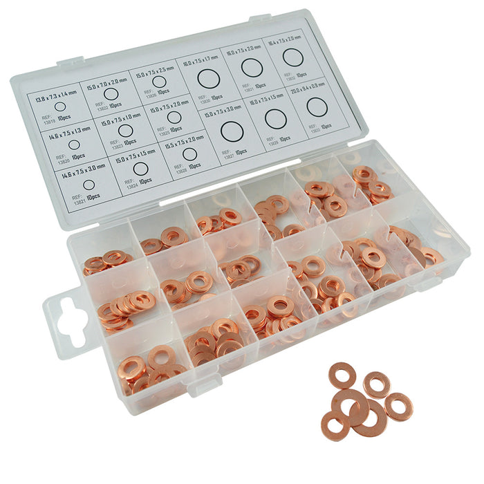 COPPER WASHER ASSORTMENT FOR INJECTOR 150PCS