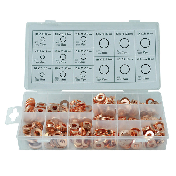 COPPER WASHER ASSORTMENT FOR INJECTORS 375PCS