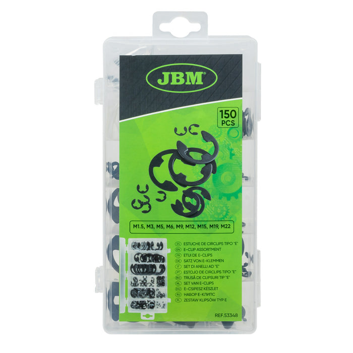 ESTUCHE DE CIRCLIPS TIPO E 150PCS