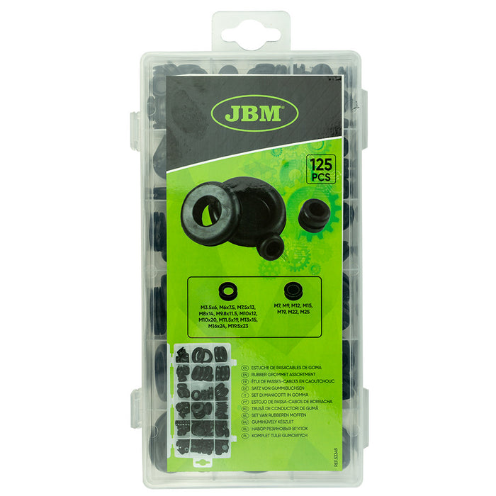 ESTUCHE DE PASACABLES DE GOMA 125PCS