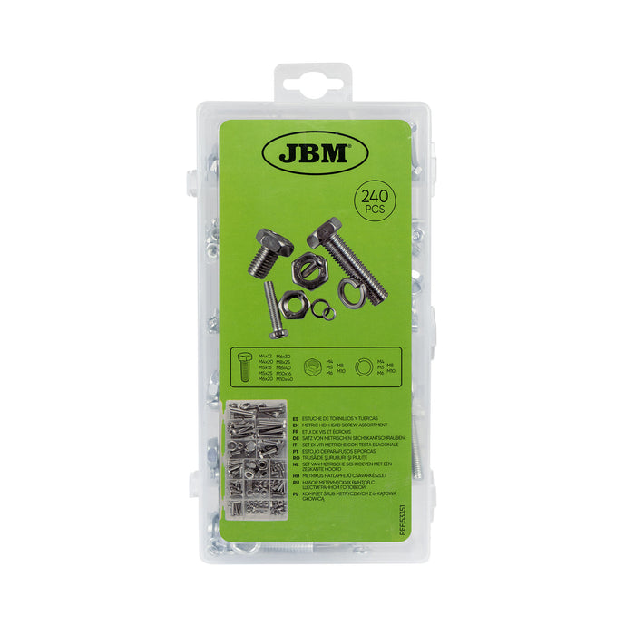 SCREW AND NUT ASSORTMENT CASE 240PCS