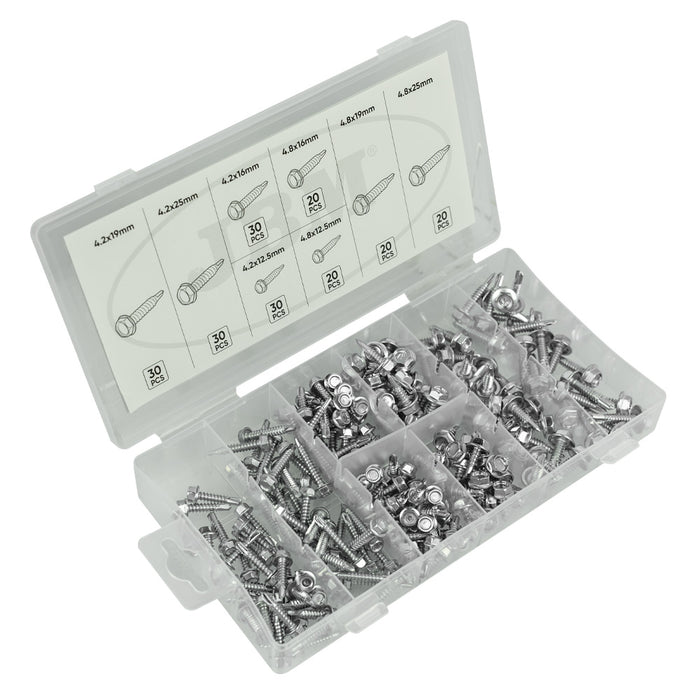 ESTUCHE DE TORNILLOS AUTORROSCANTES 200PCS