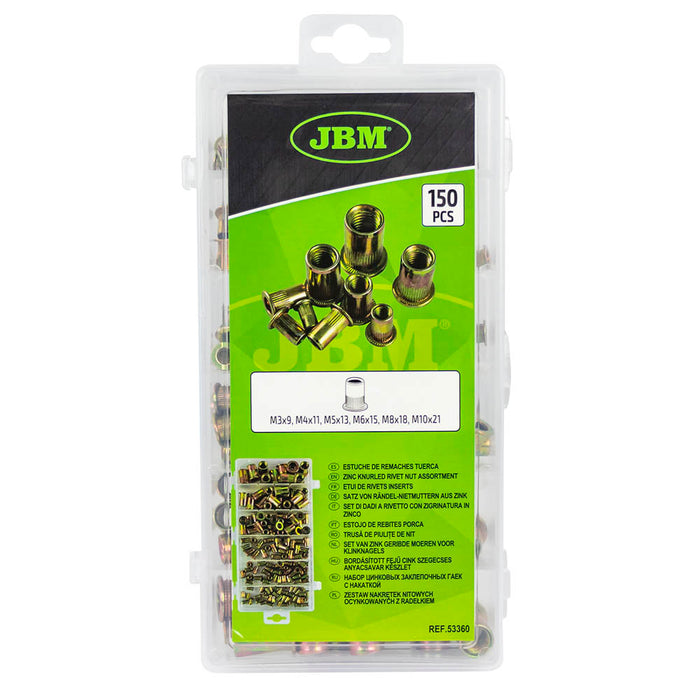ESTUCHE DE REMACHES TUERCA 150PCS