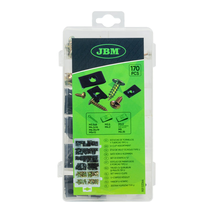 ESTUCHE DE TORNILLOS Y TUERCAS TIPO U 170PCS