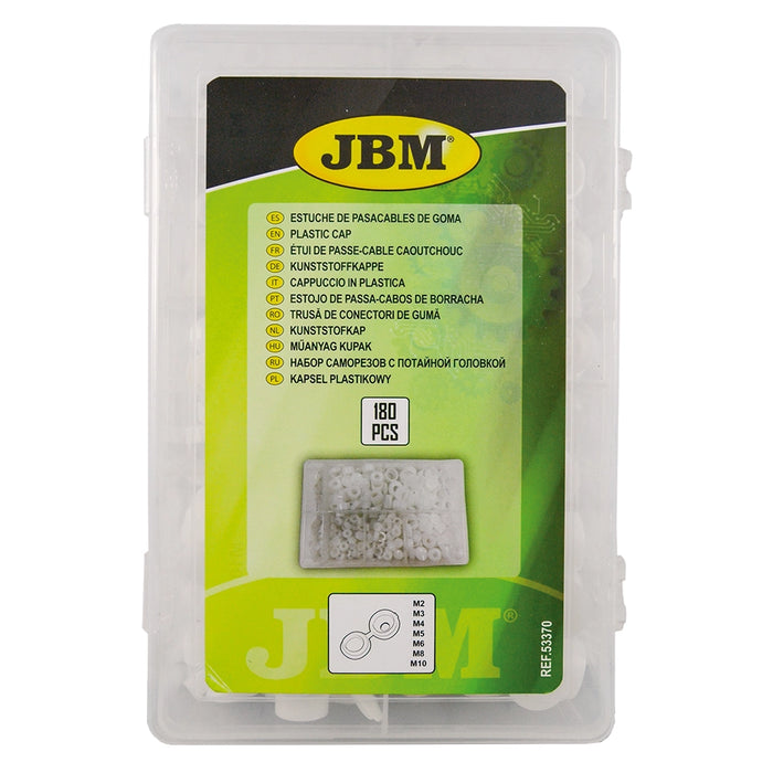 ESTUCHE DE PASACABLES DE GOMA 180PCS