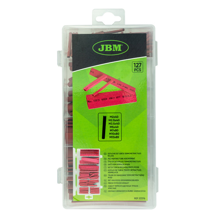 ESTUCHE DE TUBOS TERMORETRÁCTILES ROJOS 127PCS