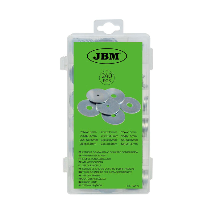 240PCS OVERSIZE IRON WASHER ASSORTMENT CASE