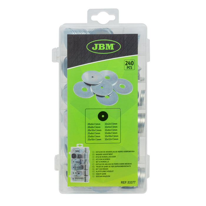 ESTUCHE DE ARANDELAS DE HIERRO SOBREMEDIDA 240PCS