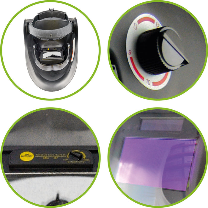 SOLDADORA INVERTER MMA 100A DC + CASCO PARA SOLDADURA CON REGULADOR MANUAL