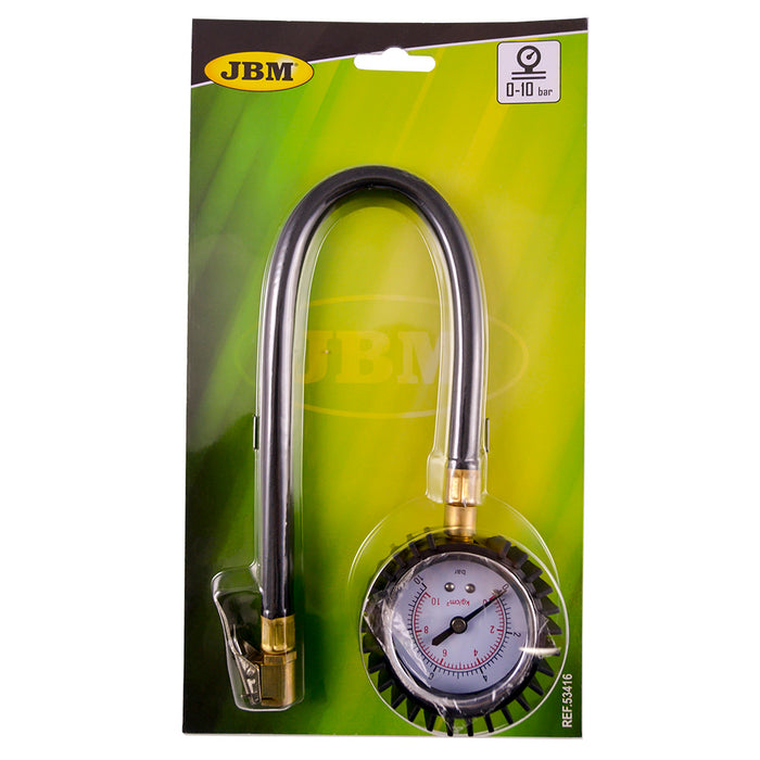 TIRE PRESSURE GAUGE WITH HOSE (0-10 BAR)