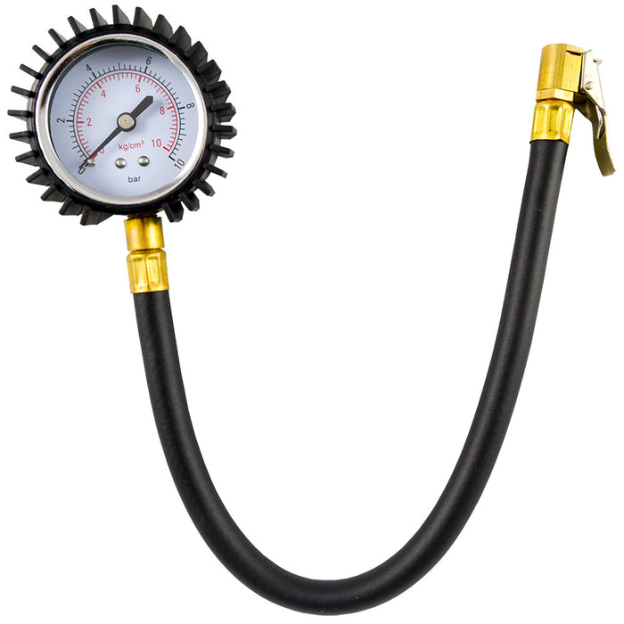 TIRE PRESSURE GAUGE WITH HOSE (0-10 BAR)