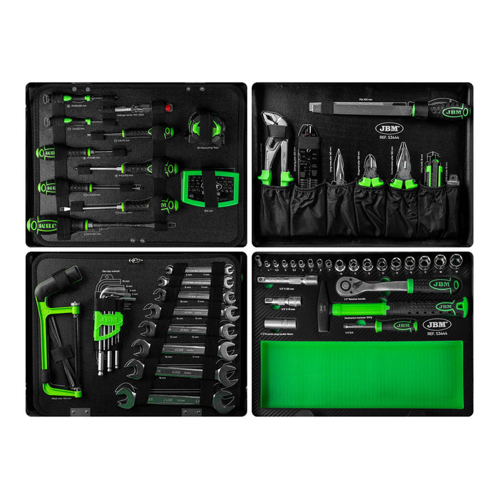 MALLETTE À OUTILS EN ALUMINIUM AVEC DOUILLES 1/2" ZINGUÉES 108 PIÈCES