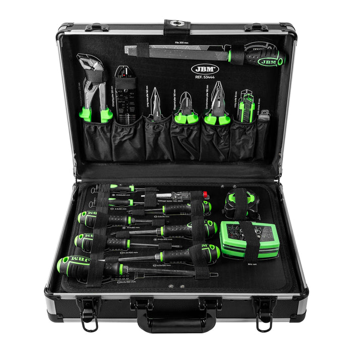 MALLETTE À OUTILS EN ALUMINIUM AVEC DOUILLES 1/2" ZINGUÉES 108 PIÈCES
