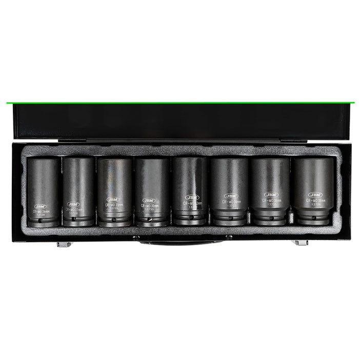 SET DE 8 VASOS DE IMPACTO LARGOS HEXAGONALES DE 3/4"