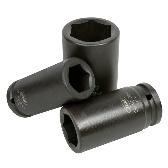 SET DE 8 VASOS DE IMPACTO LARGOS HEXAGONALES DE 3/4"