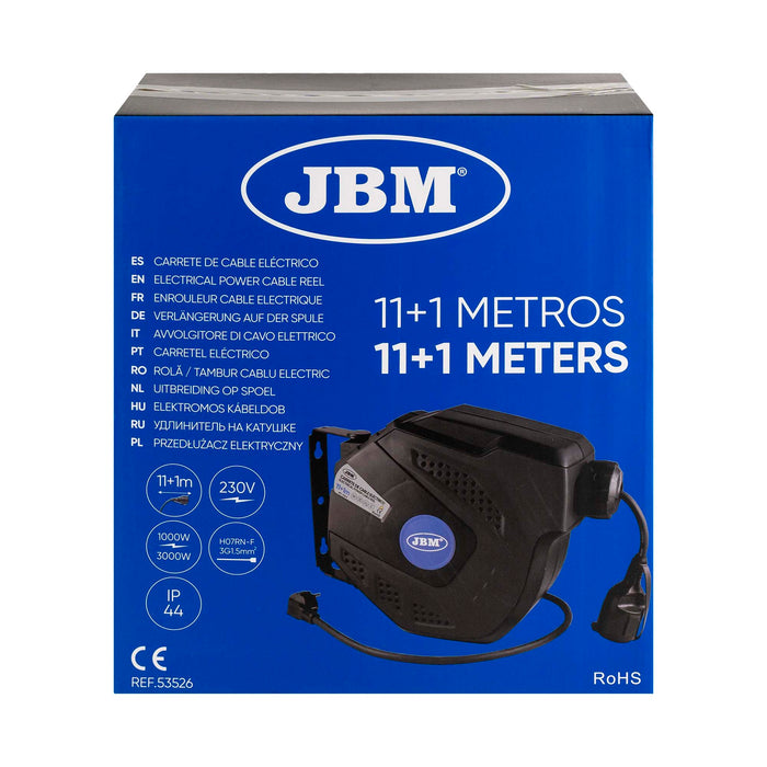 12M ELECTRIC CABLE REEL - BLUE