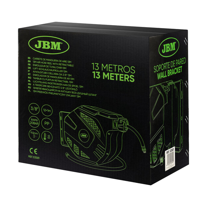 CARRETE DE MANGUERA DE AIRE 12+1M - VERDE