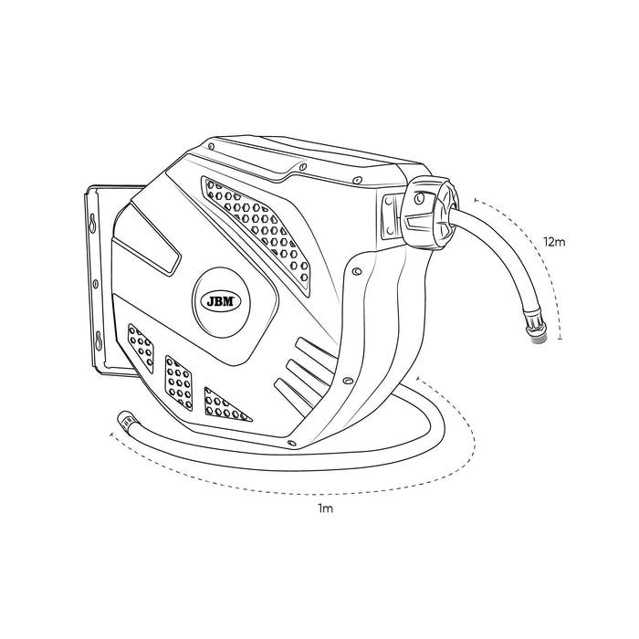 CARRETE DE MANGUERA DE AIRE 12+1M - VERDE