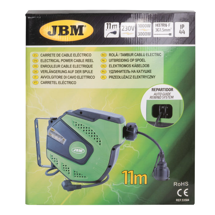 CARRETE DE CABLE ELÉCTRICO 12M - VERDE