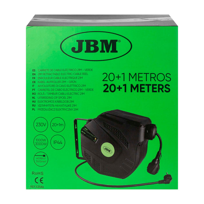 ELECTRIC CABLE REEL 21M - GREEN