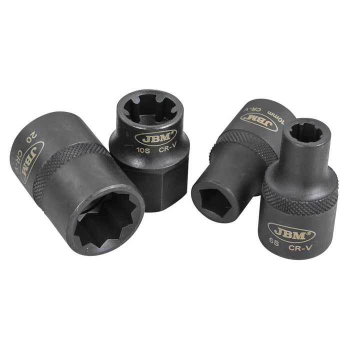 SET DE 10 VASOS DE 1/2" ESPECIALES PARA AUTOMOCIÓN