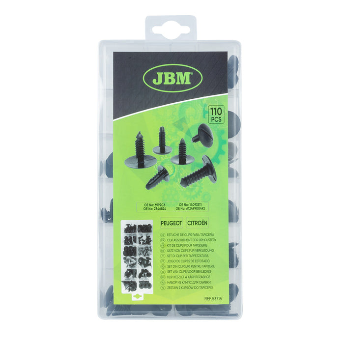 ESTUCHE DE CLIPS PEUGEOT/CITROËN PARA TAPICERÍA 110PCS