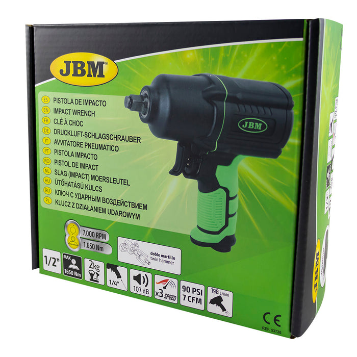 PROMO PISTOLA DE IMPACTO 1/2" 1650NM 53726 + MÓDULO 108 PIEZAS CON VASOS HEXAGONALES 14296