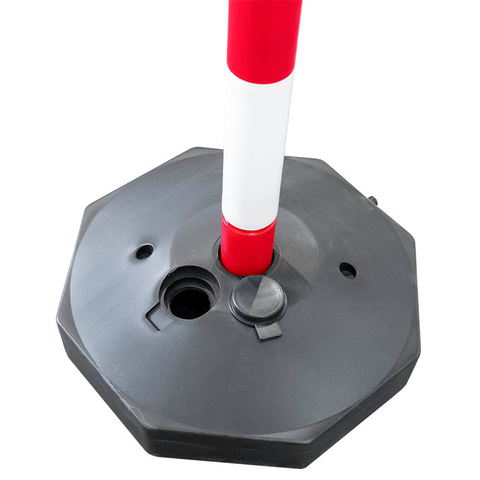 POSTE DE PLÁSTICO PARA CADENA - BLANCO / ROJO