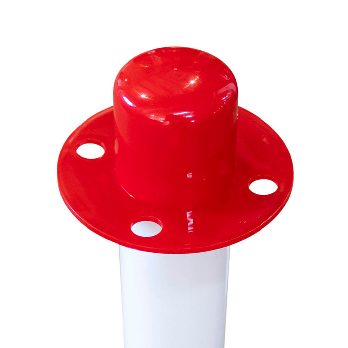 POSTE DE PLÁSTICO PARA CORRENTE - BRANCO / VERMELHO