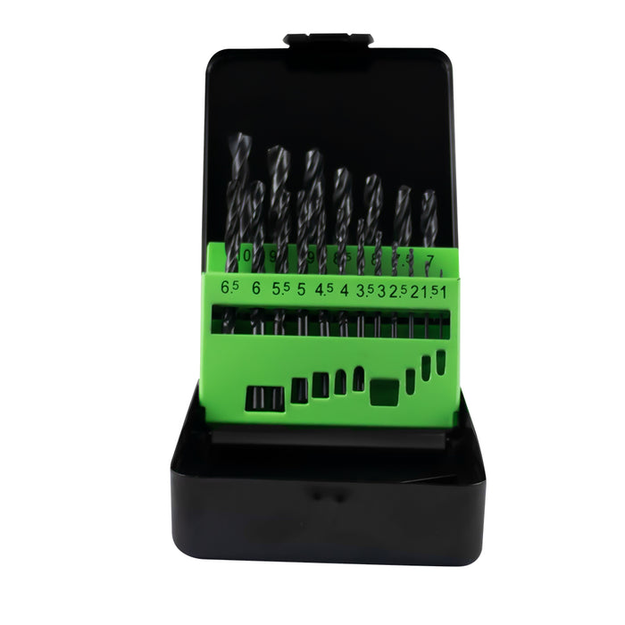 ESTUCHE DE BROCAS HELICOIDALES 1-10MM HSS 4241 NEGRO
