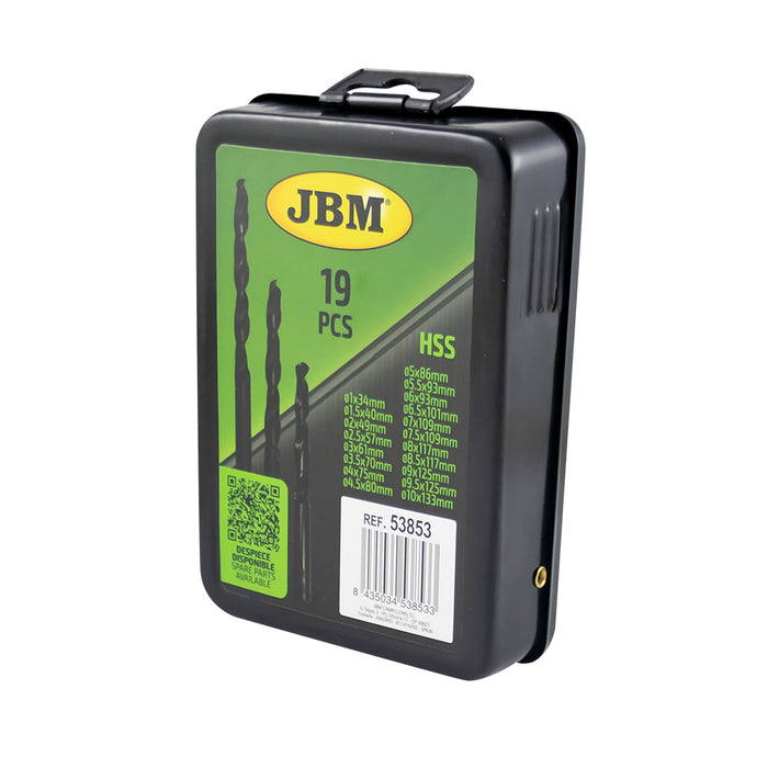 ESTUCHE DE BROCAS HELICOIDALES 1-10MM HSS 4241 NEGRO