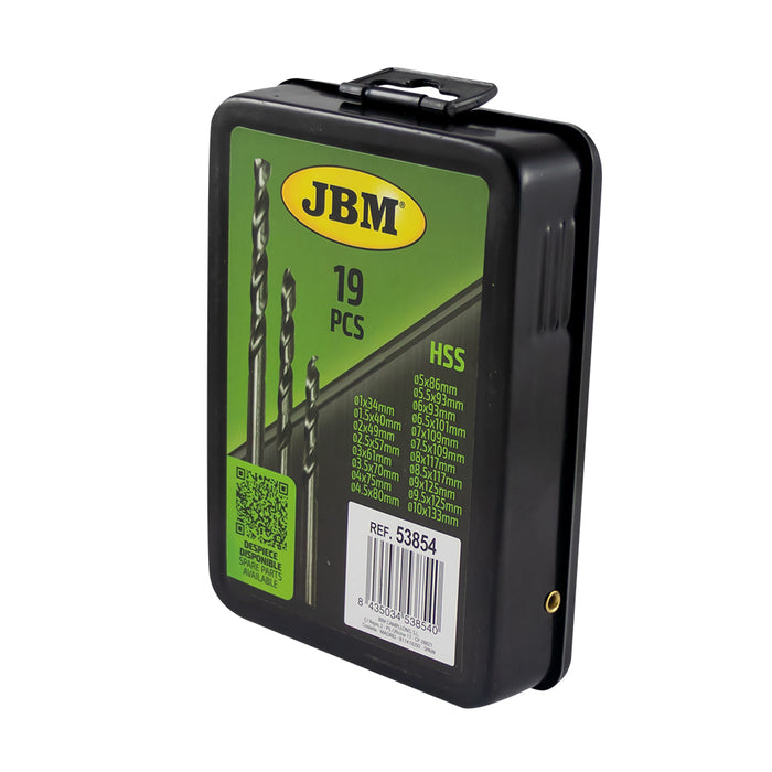 ESTUCHE DE BROCAS HELICOIDALES 1-10MM HSS 4341