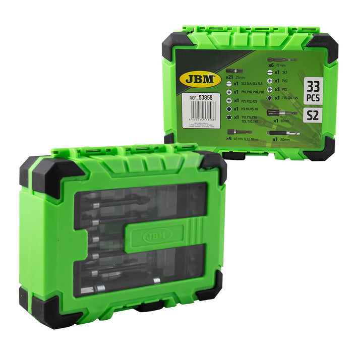 ESTUCHE DE PUNTAS DE IMPACTO CON ADAPTADORES S2 - ACABADO NEGRO