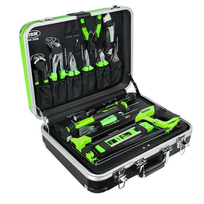 135-PIECE ALUMINUM TOOL CASE WITH 1/4" AND 1/2" ZINC-PLATED TOOLS