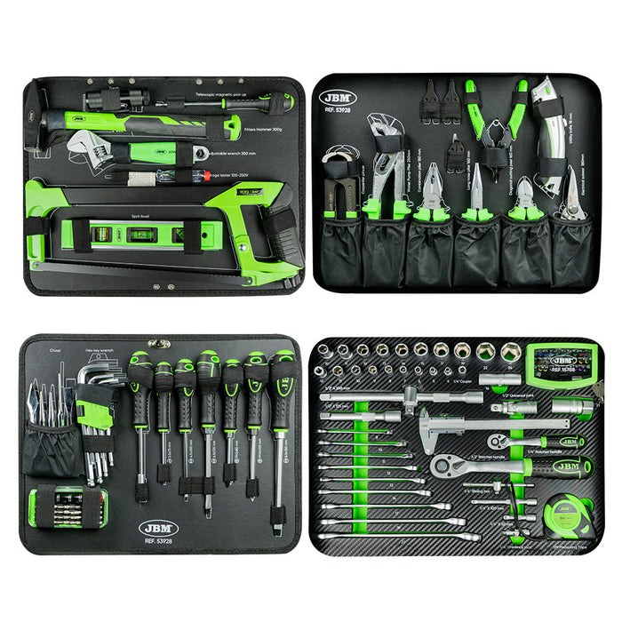 135-PIECE ALUMINUM TOOL CASE WITH 1/4" AND 1/2" ZINC-PLATED TOOLS