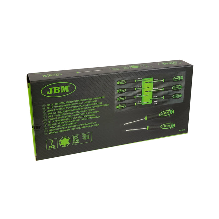 SET DE 7 DESTORNILLADORES EN TORX CON MODULO EVA CARBONO