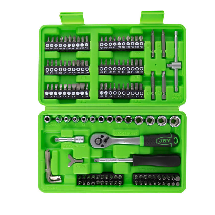 ESTUCHE DE HERRAMIENTAS CON VASOS Y PUNTAS DE 130 PIEZAS 1/4" CINCADO