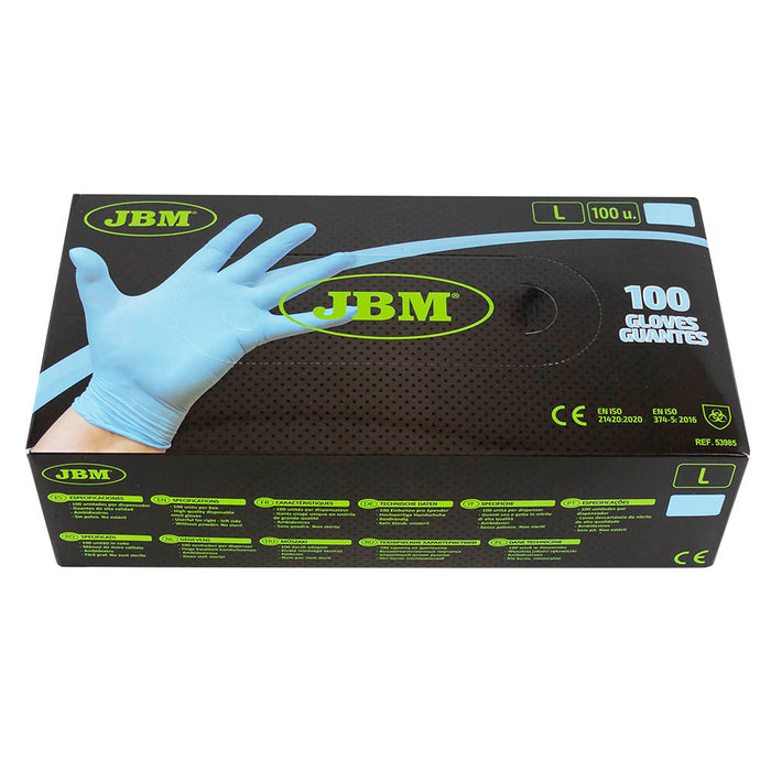 PACK 10 CAJAS GUANTES AZUL DESECHABLES DE NITRILO 3,5MIL (100 UND)