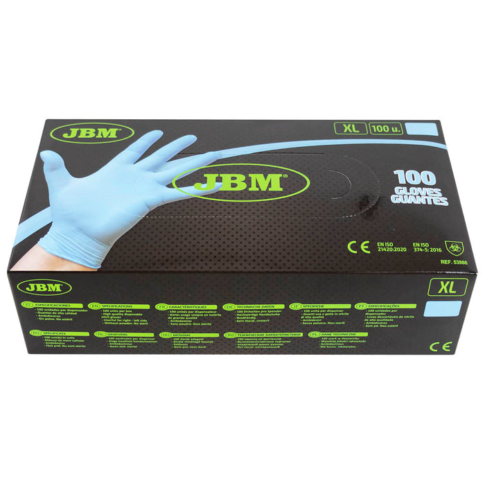 PACK 10 CAJAS GUANTES AZUL DESECHABLES DE NITRILO 3,5MIL (100 UND)