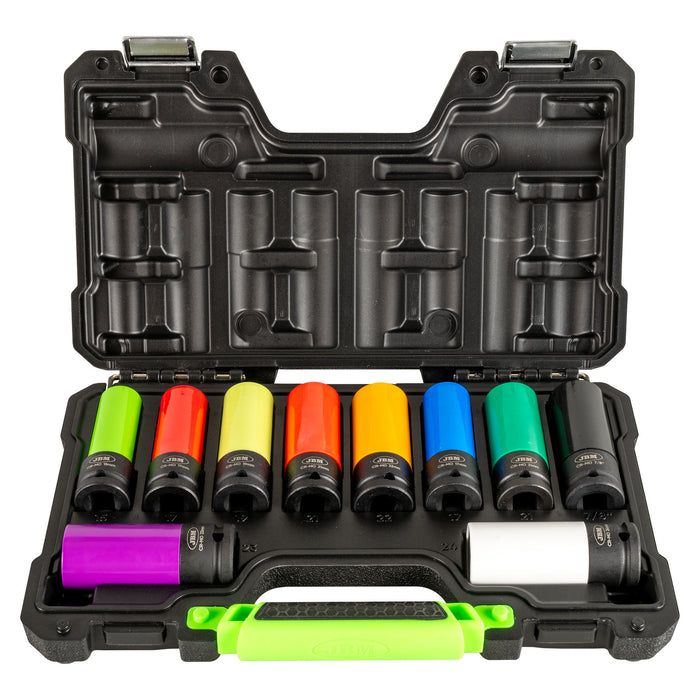 PISTOLA DE IMPACTO 1/2" 1200NM + KIT DE 10 VASOS IMPACTO DE 1/2"
