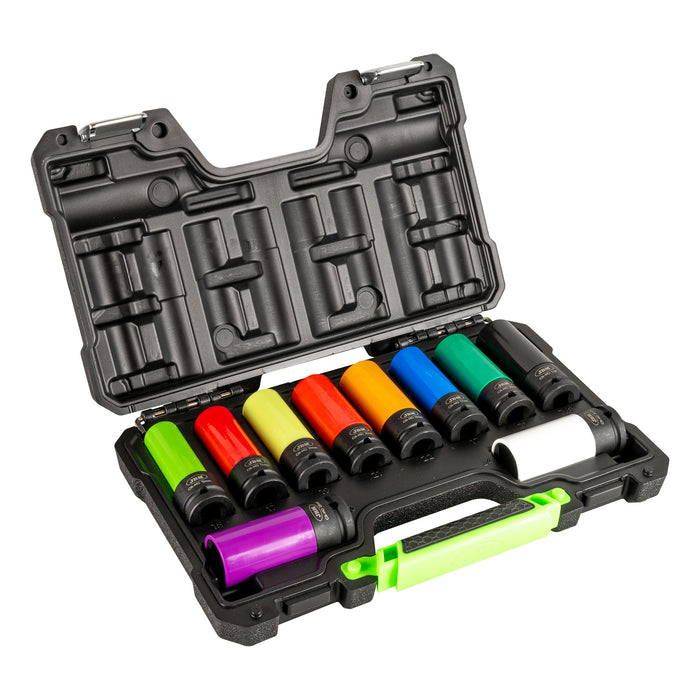 PISTOLA DE IMPACTO 1/2" 1200NM + KIT DE 10 VASOS IMPACTO DE 1/2"