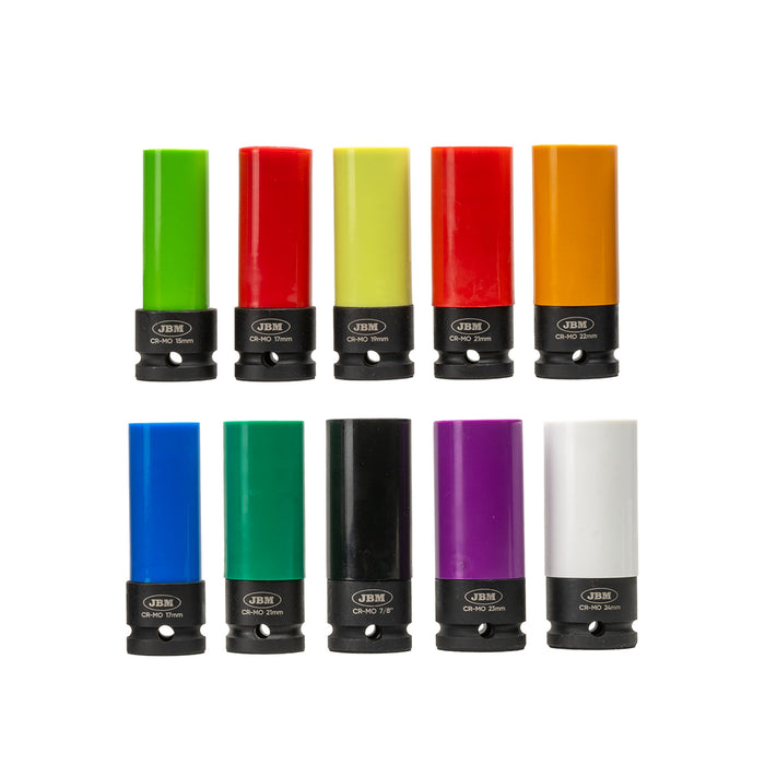 PISTOLA DE IMPACTO 1/2" 1200NM + KIT DE 10 VASOS IMPACTO DE 1/2"