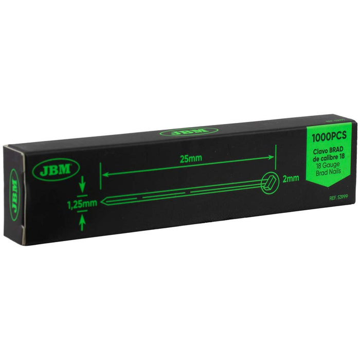 SET DE CLAVOS BRAD 25X1.25MM DE CALIBRE 18 (1000 PCS)