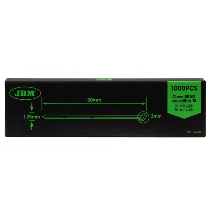 CONJUNTO DE PREGOS BRAD 30X1.25MM CALIBRE 18 (1000 UNIDADES)